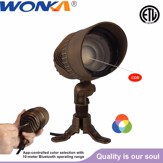 ETL Approved Solid Brass Antique Bronze Finish Integrated Spot Light Fixture with Wireless Adjustable Brightness Lt2505