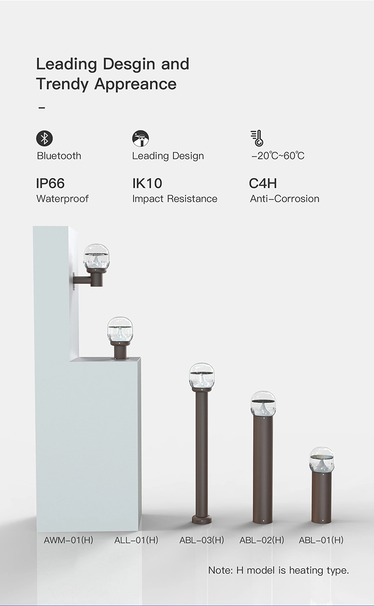 Waterproof Outdoor Solar Bollard Light Commercial Lighting Solar Garden LED Smart Home Lights with APP Control