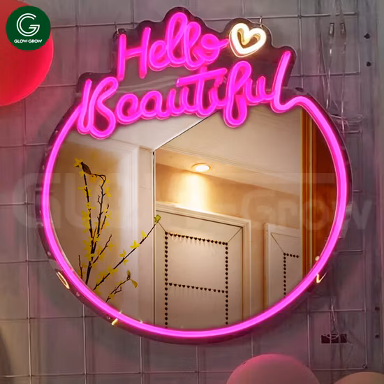 Good Times Mirror Letrero de neón Luz de noche LED personalizada para la decoración de la pared de la boda del dormitorio del hogar