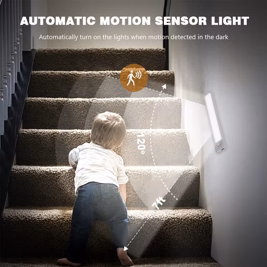 Sensor de movimiento PIR Satirs Step Night Light 5V Portable Under Cabinet Light con control remoto
