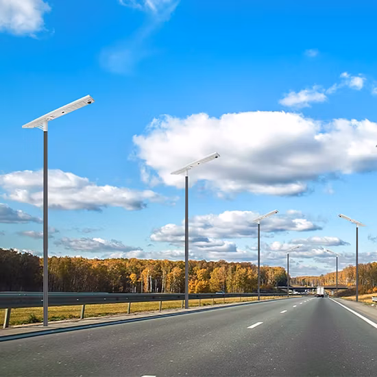 CE RoHS Certificado de alta potencia 30W 40W 60W 70W 80W 100W 120W Luminaria LED Farola solar Iluminación exterior con poste HDG