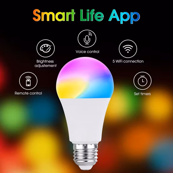 WiFi RGB WiFi Control regulable Tuya Smart Amazon Alexa Tuya Smart Life Vintage Colorful 7W 9W 10W E26 Bombilla LED