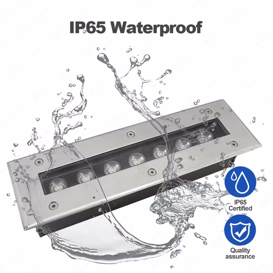 Luz de suelo para exteriores IP65 de acero inoxidable, lámpara de cubierta empotrada para suelo de paisaje, luz de paso rectangular, luz subterránea