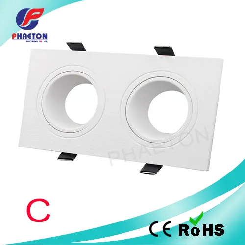 Gu5.3 LED 2 Head Spot Luz de techo Downlight Fitting Square Fixture